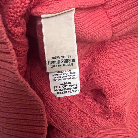 Vtg LL Bean Women’s Fisherman's Cable Knit Pink Pullover Sweater Size XS - Picture 4 of 4